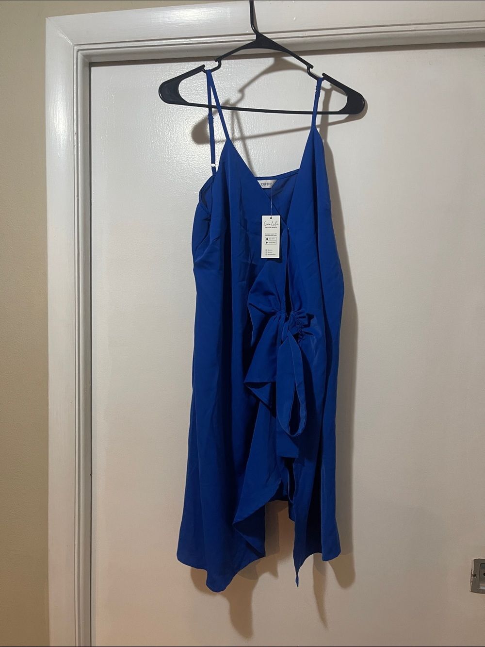 Cupshe Royal Blue Tie-Detail swim cover large NWT